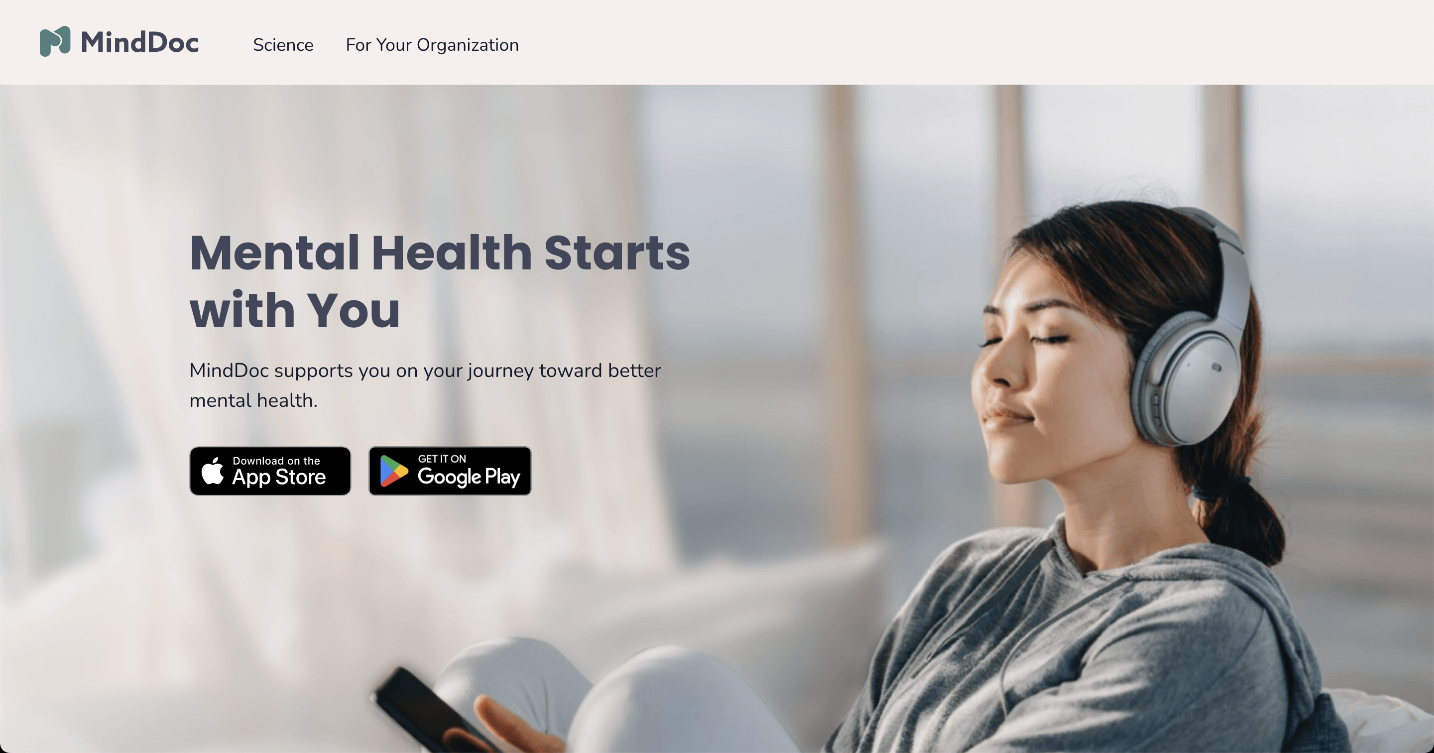 Interface MindDoc - Application de suivi de santé mentale